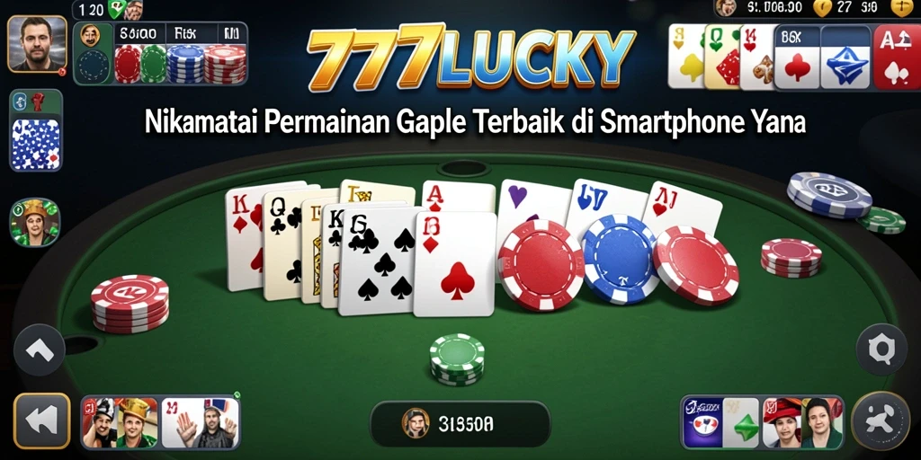 Screenshot gameplay 777LUCKY menampilkan momen seru permainan Gaple.