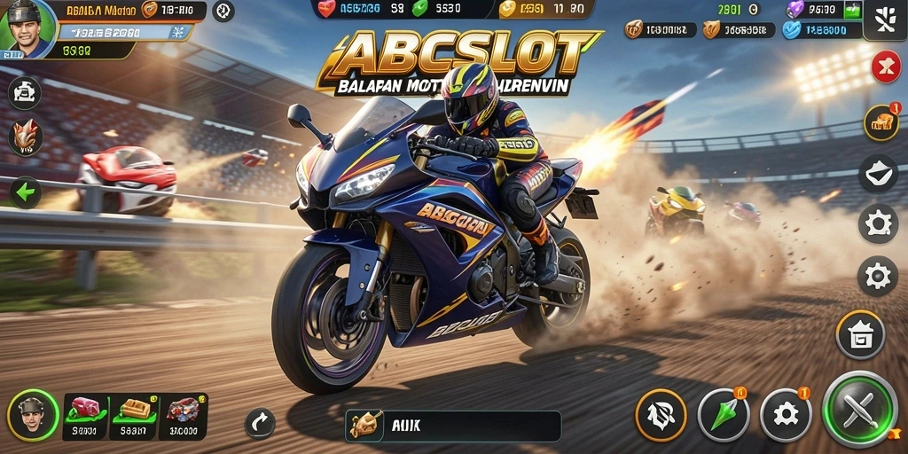 Gameplay balapan motor yang mendebarkan di ABCSLOT.