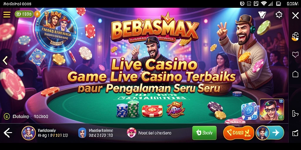 Screenshot BEBASMAX menampilkan dealer profesional dan gameplay Live Casino yang seru.