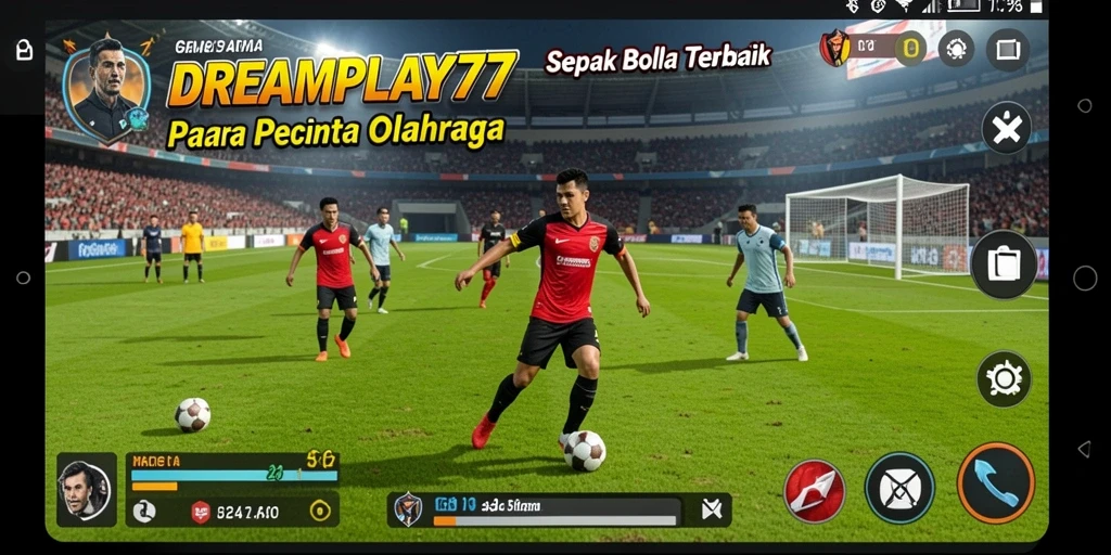 Tangkapan layar menunjukkan aksi seru di lapangan sepak bola.