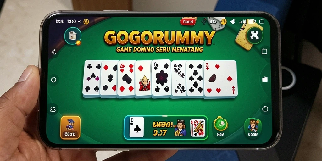 Tampilan gameplay seru dari GOGORUMMY, game Domino yang menantang.