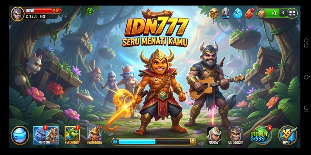 Tangkapan layar <strong>IDN777</strong> yang menunjukkan aksi eksplorasi di hutan misterius.