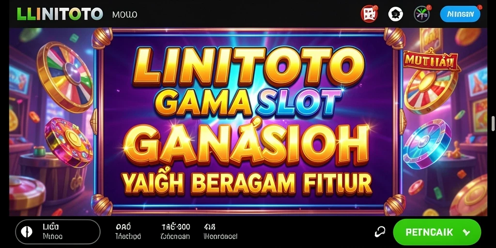 Gameplay seru LINITOTO dengan banyak garis pembayaran dan fitur menarik.