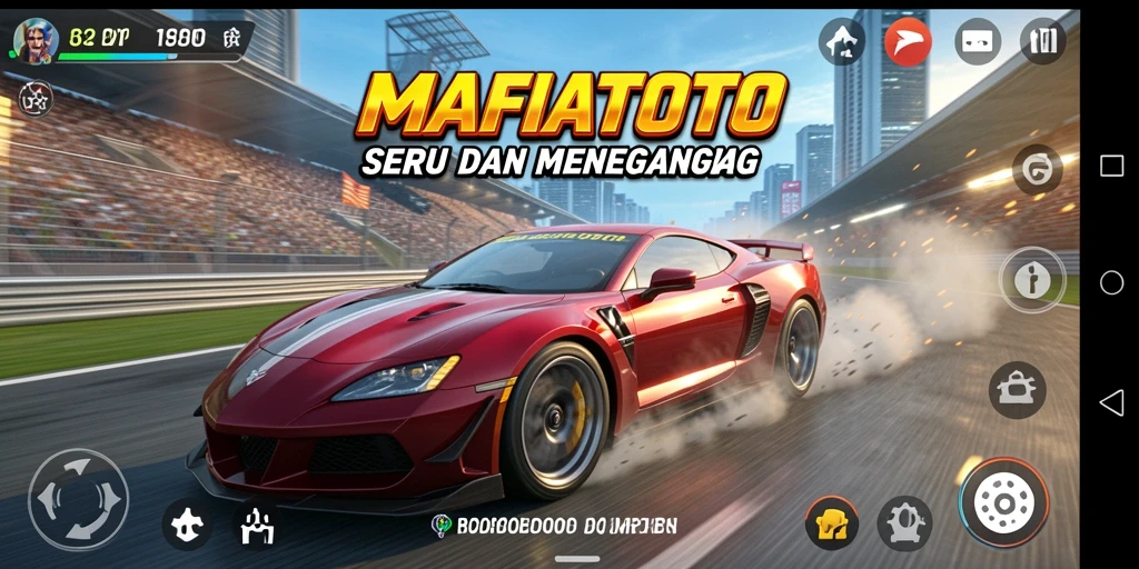 Tampilan gameplay seru MAFIATOTO saat balapan di lintasan.