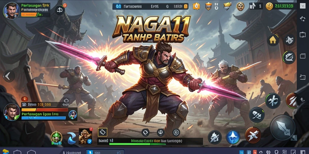 Screenshot gameplay NAGA11 menampilkan pertarungan sengit antar karakter.