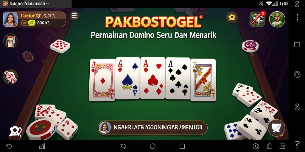Screenshot PAKBOSTOGEL menampilkan gameplay seru domino.