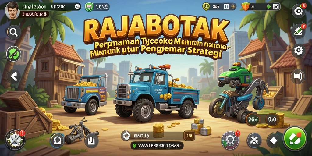 Tangkapan layar utama RAJABOTAK yang menunjukkan gameplay penuh strategi Tycoon.