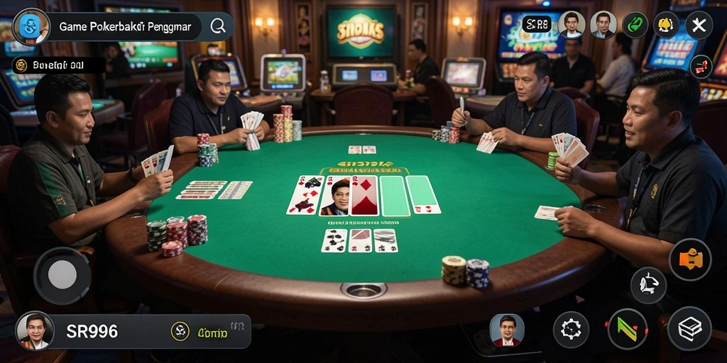 Screenshot utama SR996 dengan tampilan menarik dari permainan Poker.