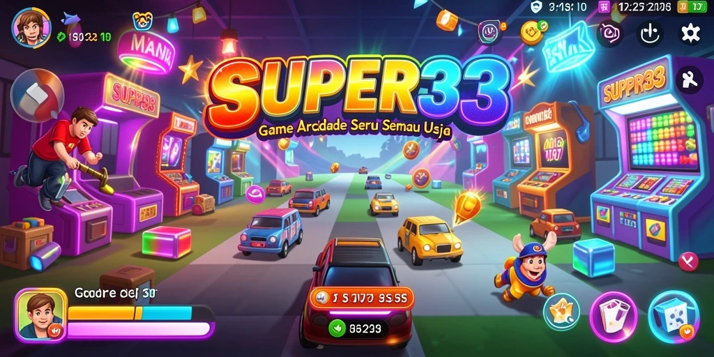 Tampilan gameplay menarik dari SUPER33 dengan tantangan arcade seru.
