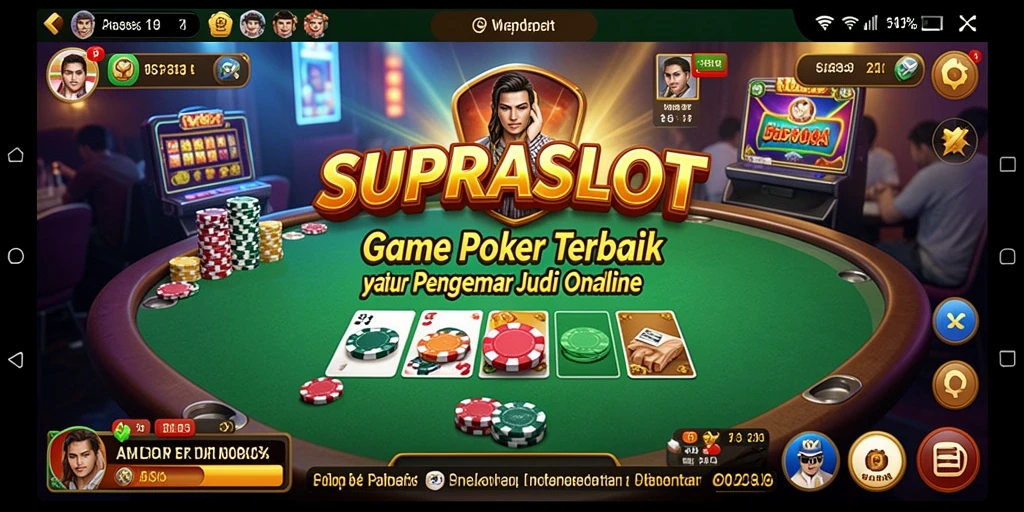Tampilan gameplay Poker yang mendebarkan di SUPRASLOT.