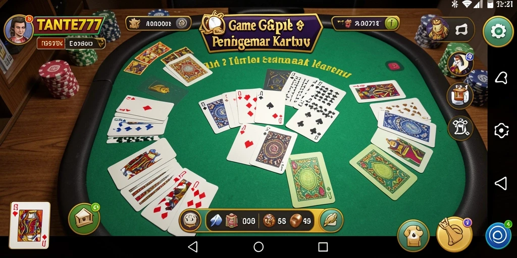 Screenshot gameplay TANTE777 menunjukkan suasana seru bermain Gaple.