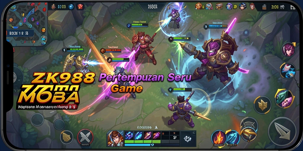 Gameplay seru ZK988 dengan strategi tim yang dinamis.